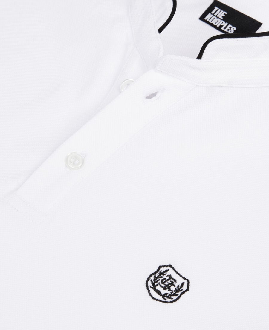The Kooples H WHITE white pique cotton polo t-shirt