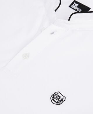 The Kooples H WHITE white pique cotton polo t-shirt