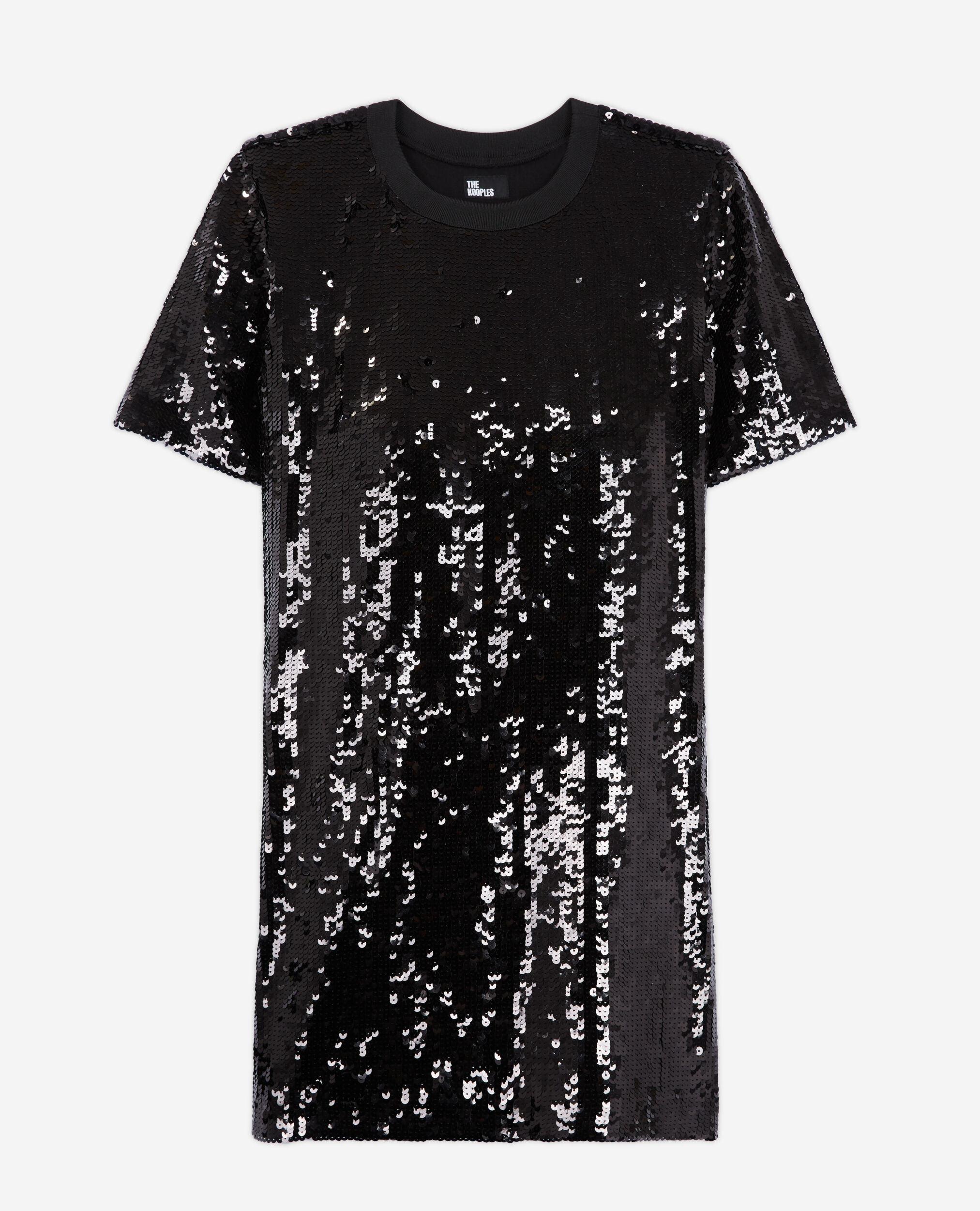 Robe courte a sequins noire The Kooples France
