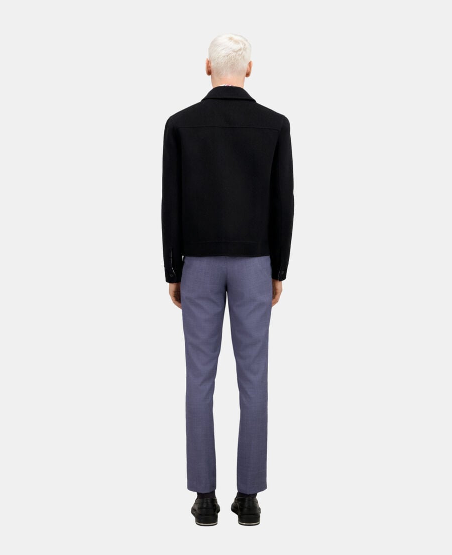 The Kooples HOMBRE BLACK chaqueta sobrecamisa mezcla lana cuadros