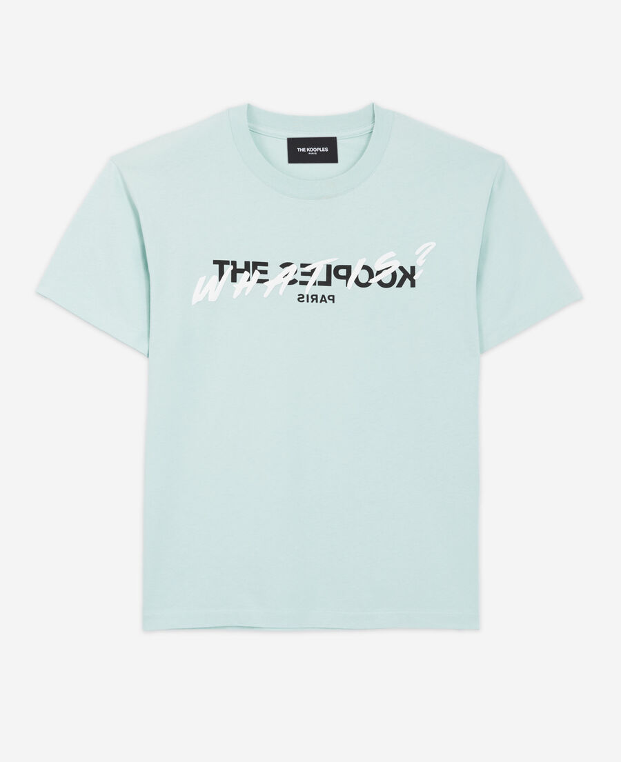 light green cotton t-shirt with inverted logo