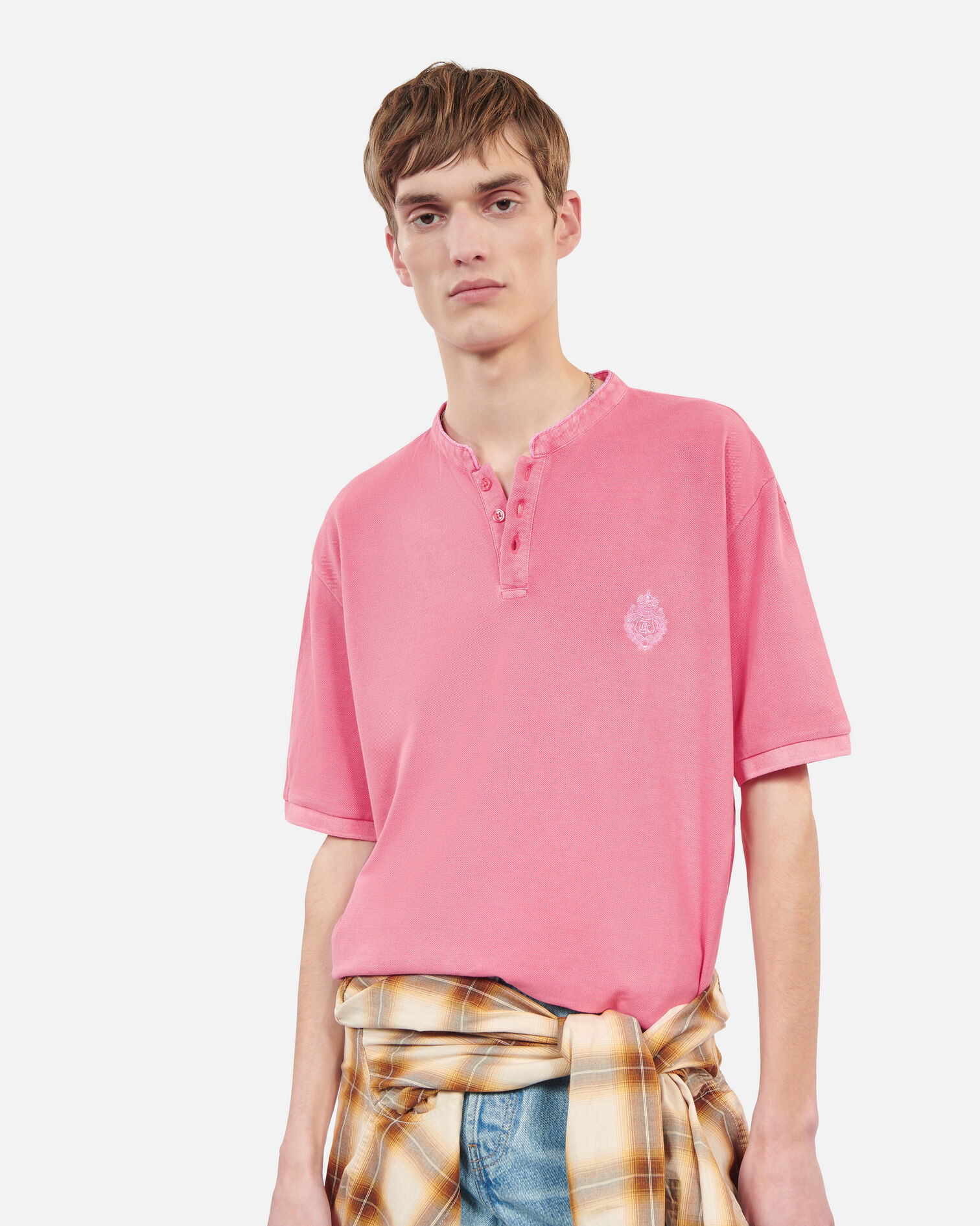 Pink piqué cotton polo t-shirt, SWEET PINK, hi-res image number null