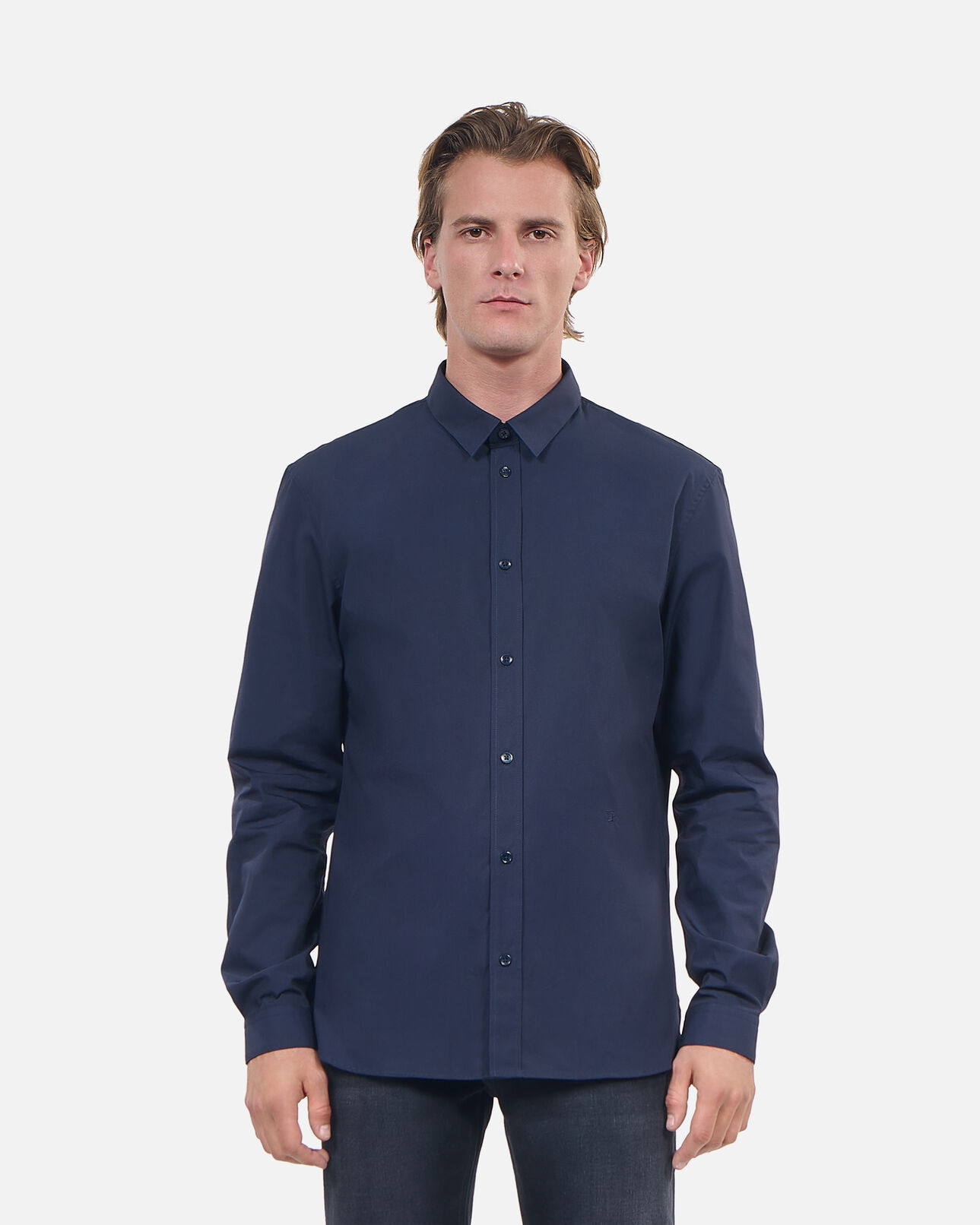 The Kooples HOMME NAVY chemise en popeline bleu marine
