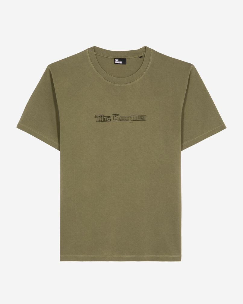 The Kooples MEN KAKI t-shirt with vintage khaki effect logo