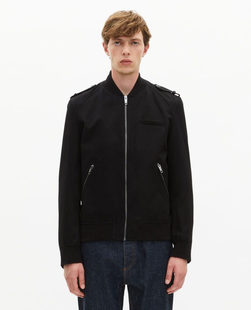 The Kooples MEN BLACK black cotton teddy jacket
