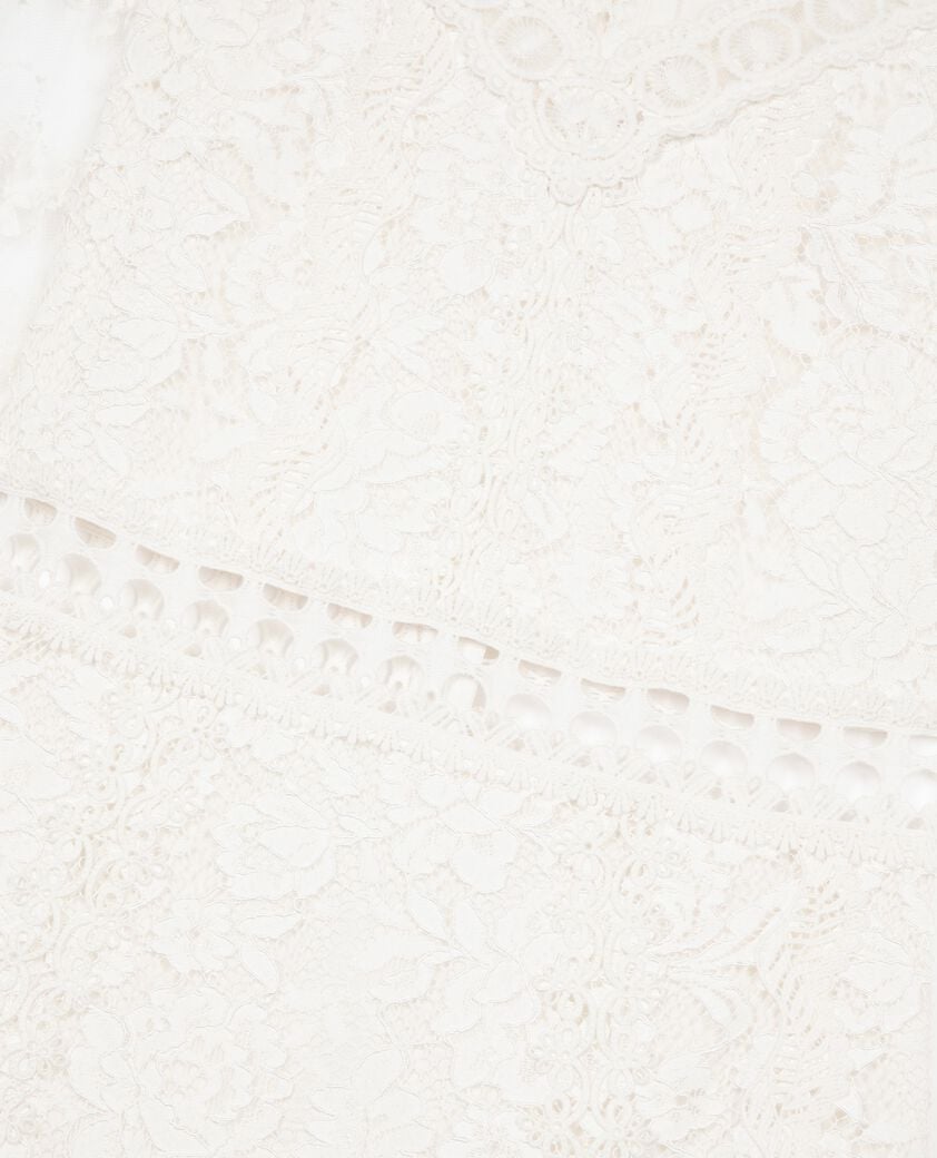 The Kooples F WHITE short dress in ecru lace