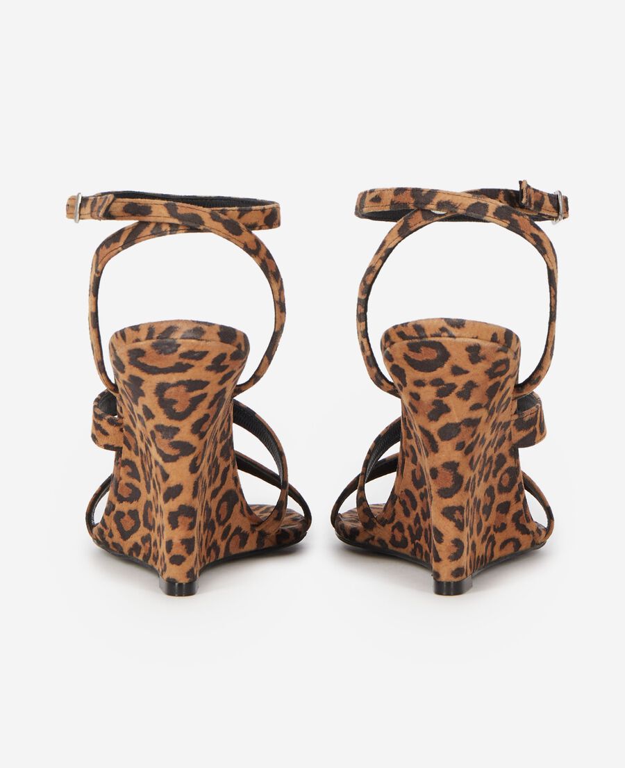 The Kooples DAMEN LEOPARD sandalen mit keilabs&auml;tzen in fohlenleopardenoptik