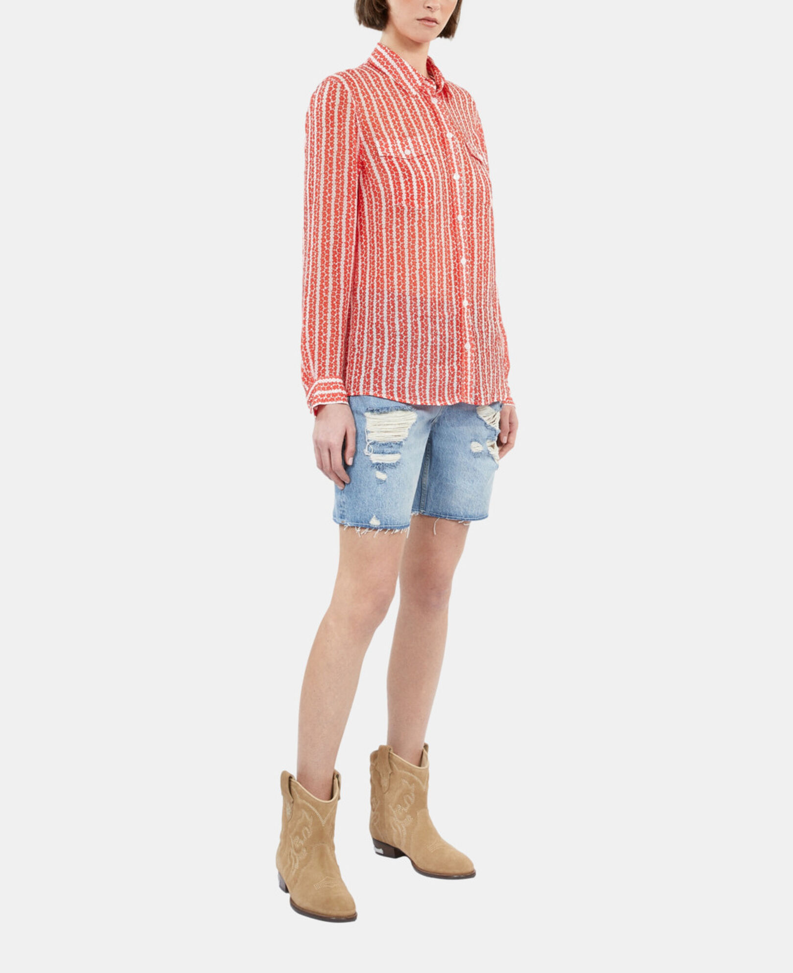 The Kooples WOMEN RED WHITE printed shirt