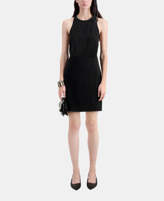 The Kooples DAMEN BLACK schwarzes, kurzes kleid aus krepp