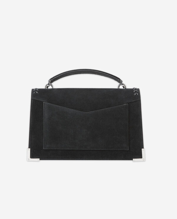 medium emily bag in black suede leather