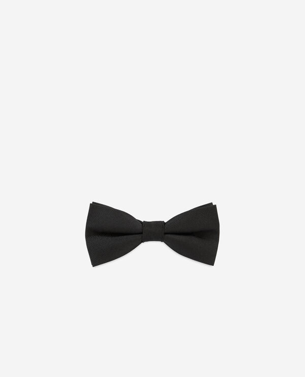black silk bow tie