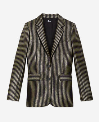 The Kooples WOMEN BLACK / GOLD jacket with gold stripes
