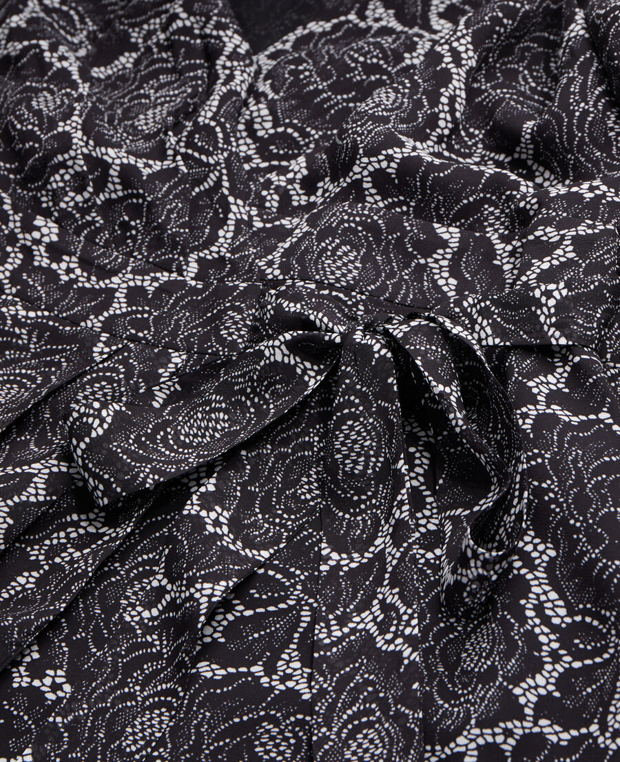 The Kooples DAMEN BLACK kurzes wickelkleid mit print