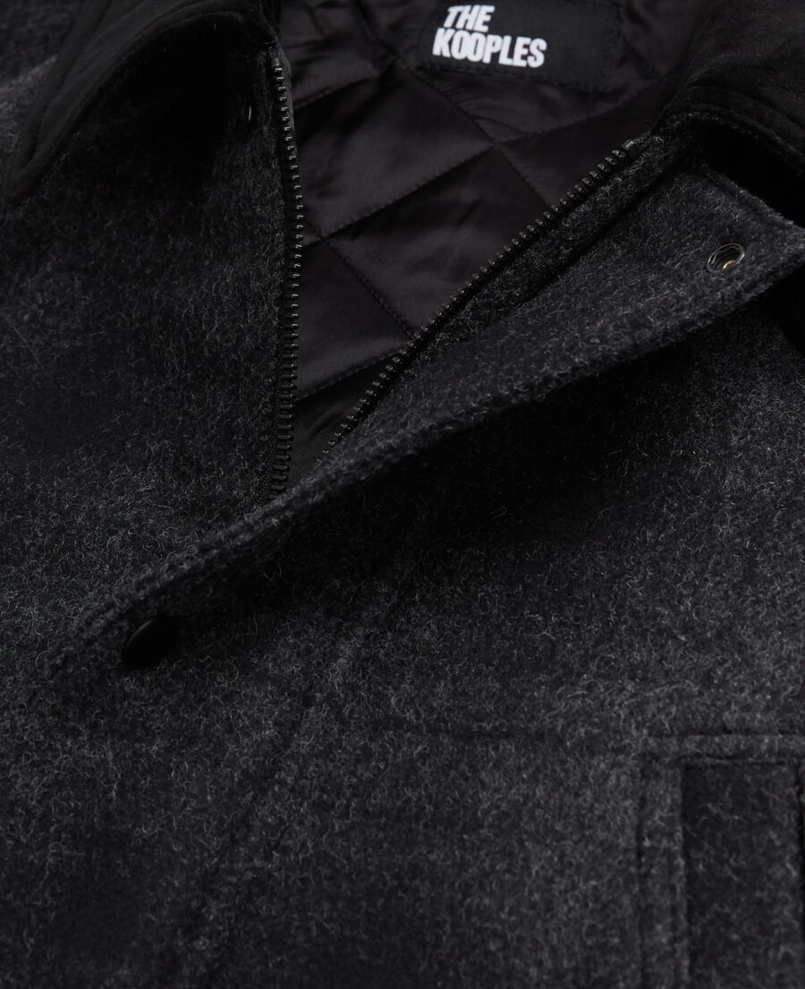 blouson à carreaux gris