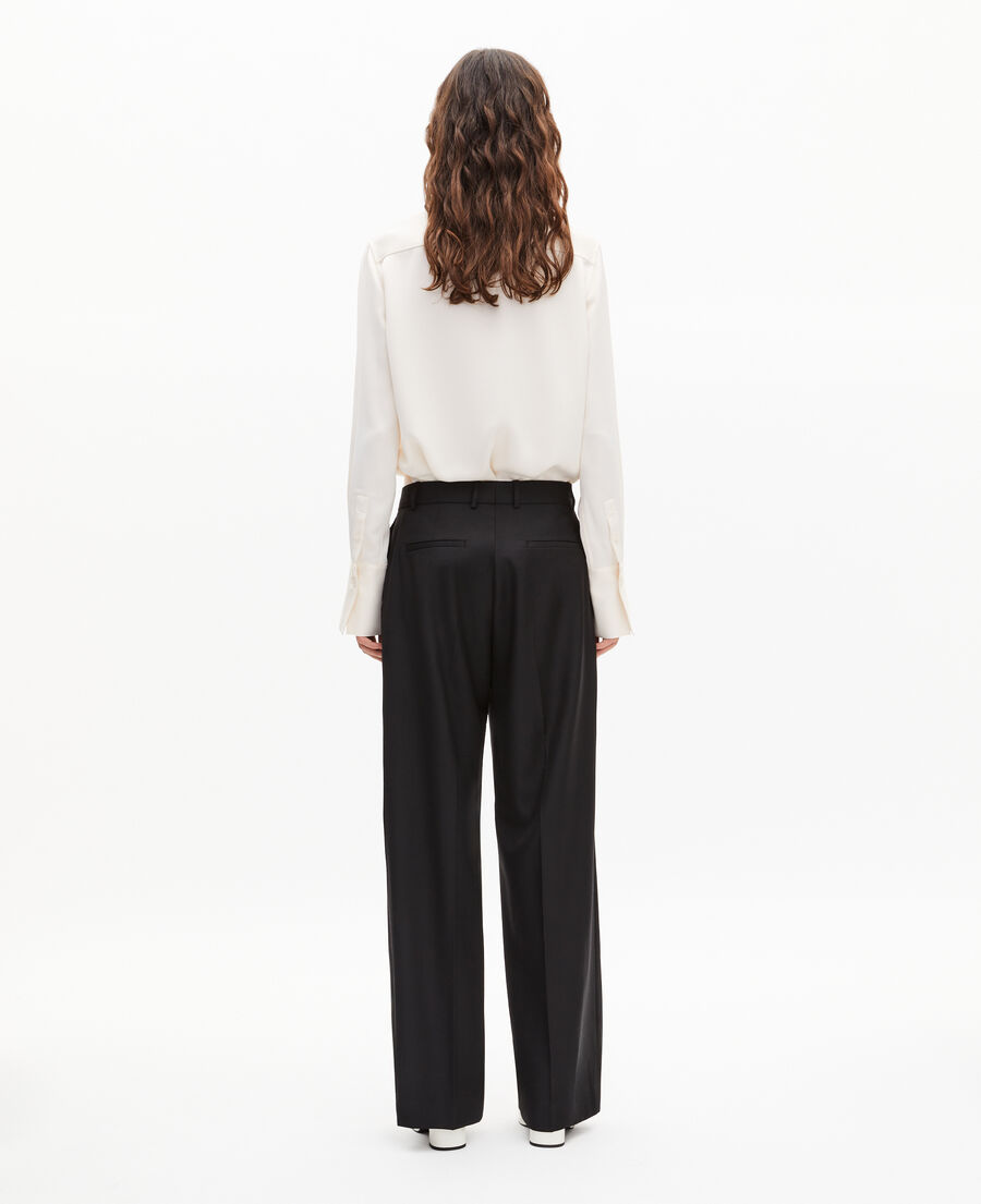 The Kooples FEMME BLACK pantalon large en laine noir