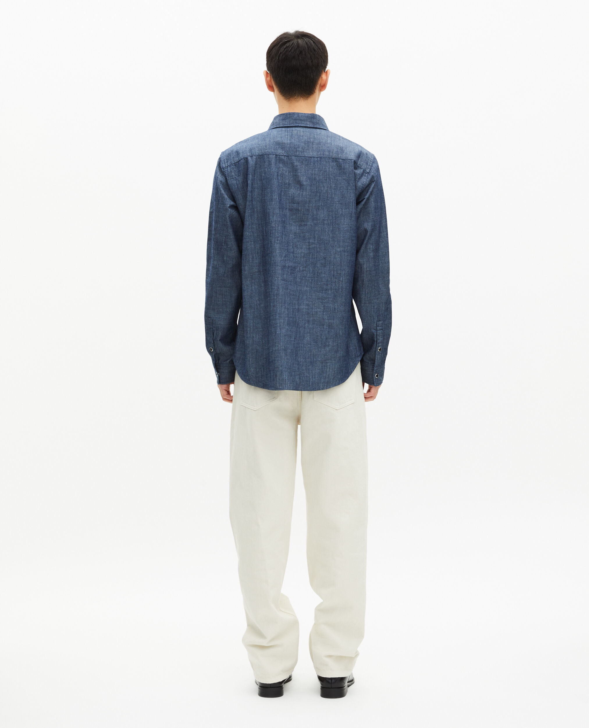 Blue raw denim shirt, BLUE ELECTRIC, hi-res image number null