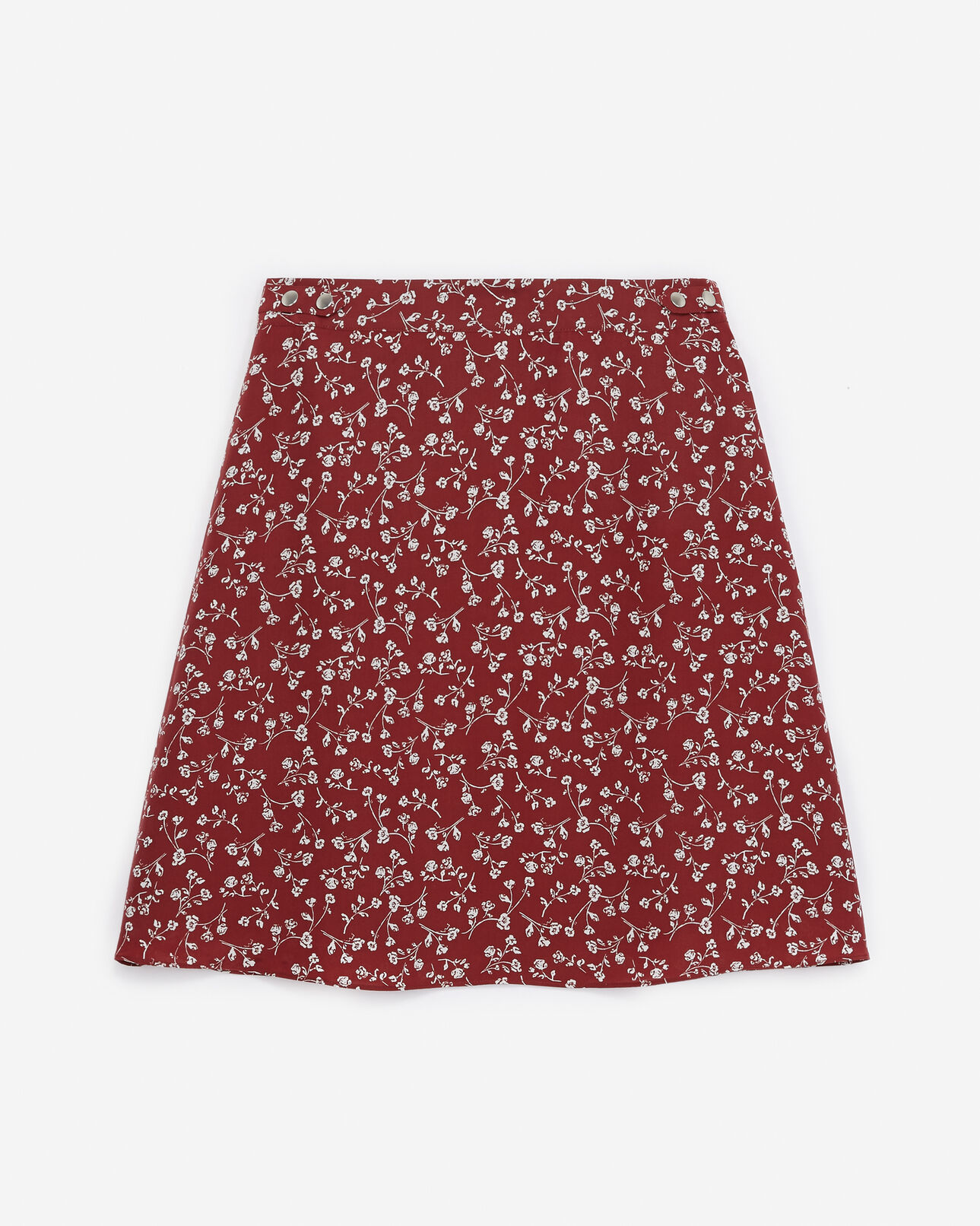 The Kooples WOMEN BURGUNDY flowing burgundy short skirt with print