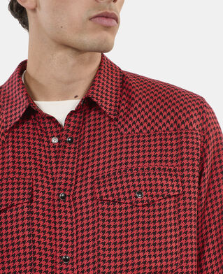 The Kooples HOMME BLACK - RED chemise pied de poule noir et rouge