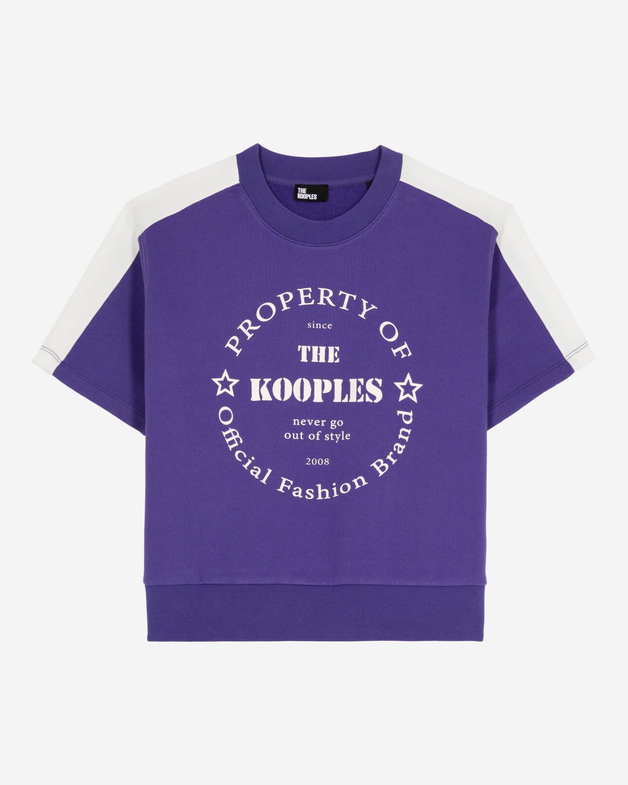 The Kooples FEMME ELECTRIC BLUE sweatshirt manches courtes avec sérigraphie violet