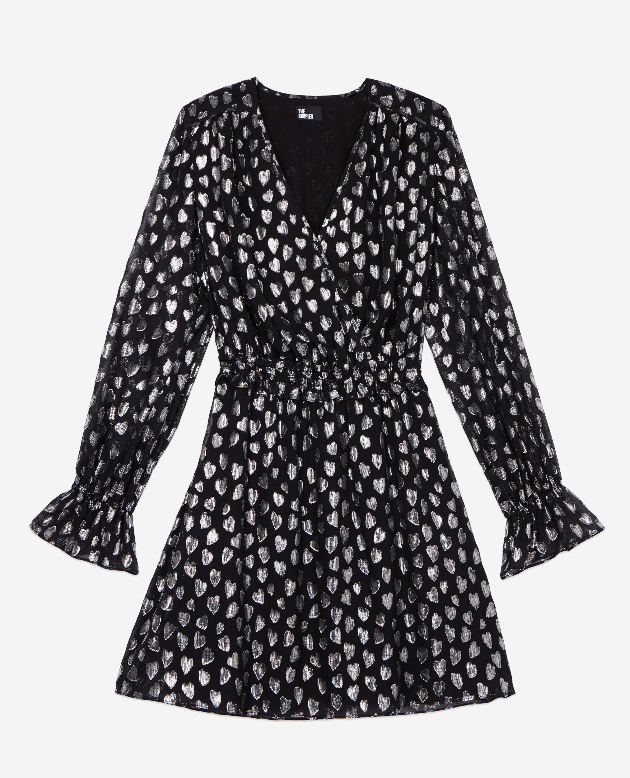 Robe courte avec c urs argentes noire The Kooples