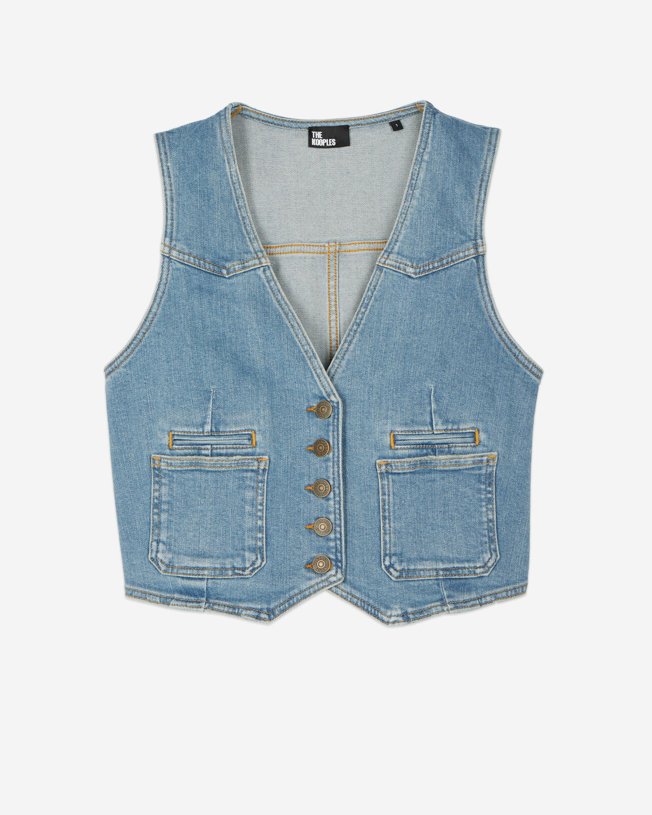The Kooples MUJER BLUE chaleco azul denim