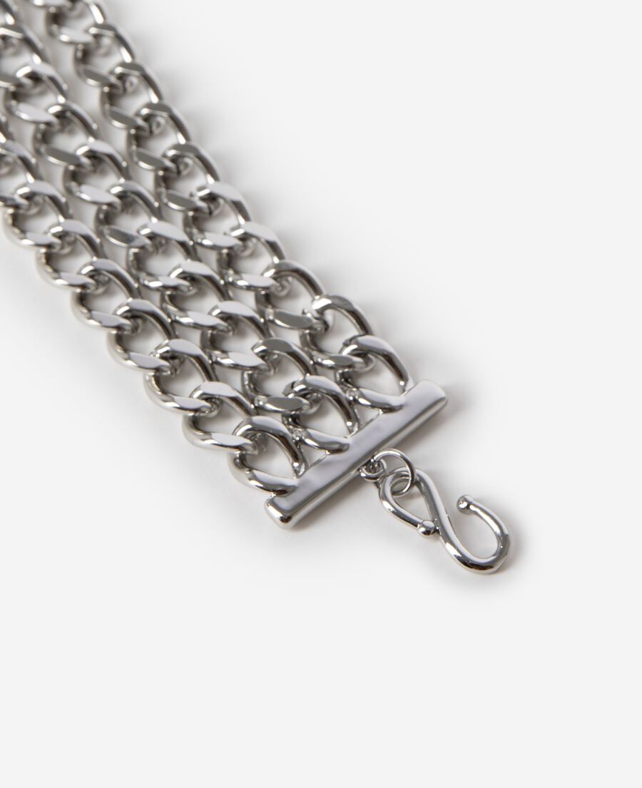 The Kooples WOMEN BLACK SILVER silver chain bracelet