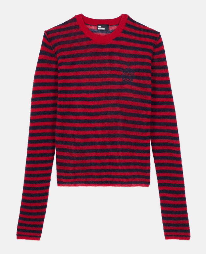 The Kooples MUJER RED / BLUE jersey mohair rayas