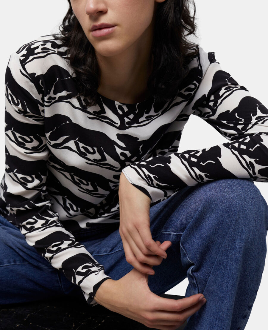 panther printed blouse