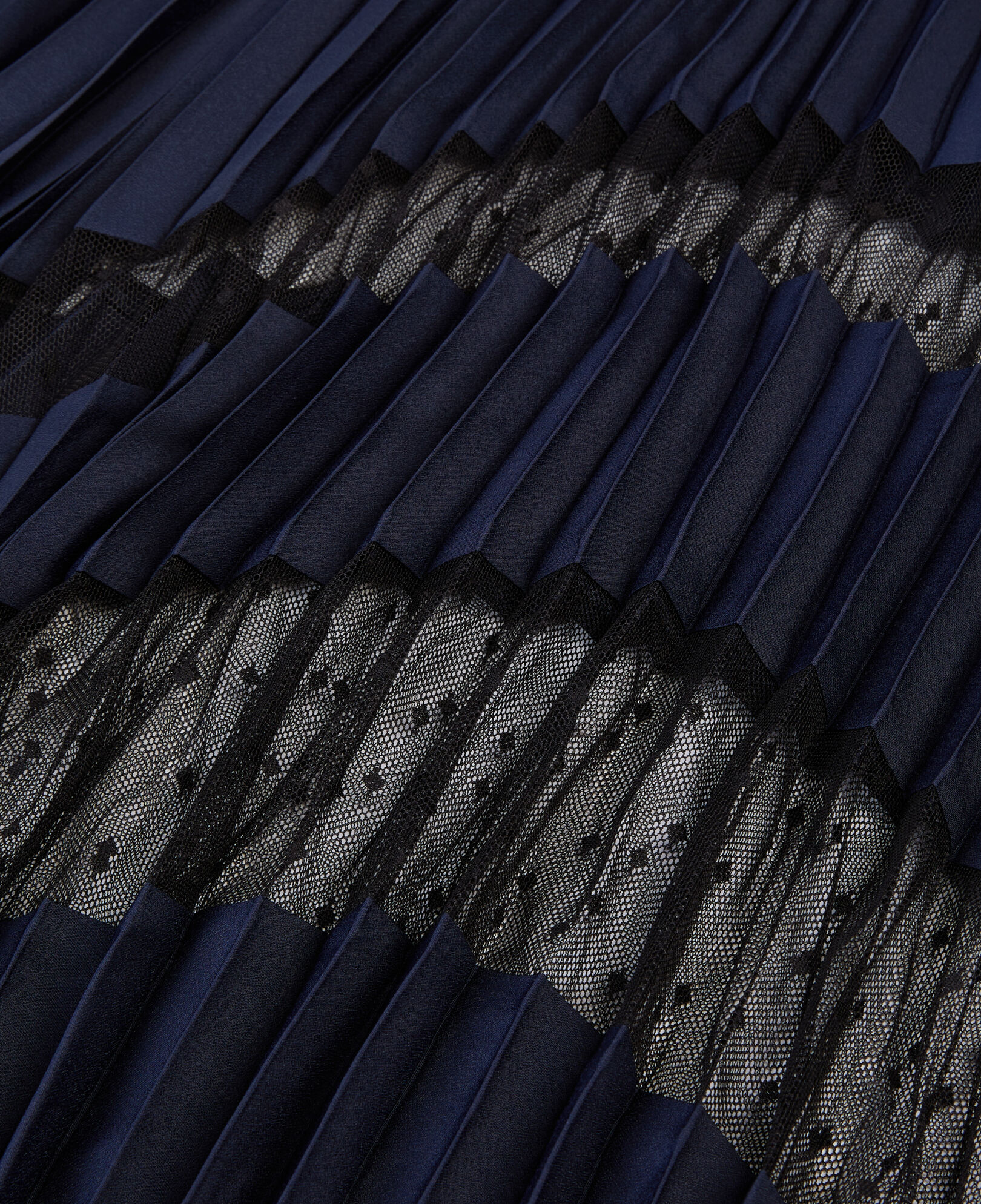 The Kooples WOMEN NAVY navy blue long pleated skirt