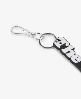 The Kooples F WHITE black and white logo bag charm