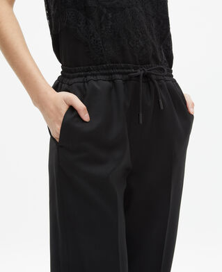 The Kooples FEMME BLACK pantalon droit en laine noir