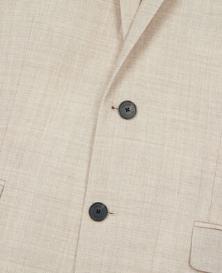 The Kooples HERREN BEIGE beigefarbene, schmal geschnittene anzugjacke aus wolle