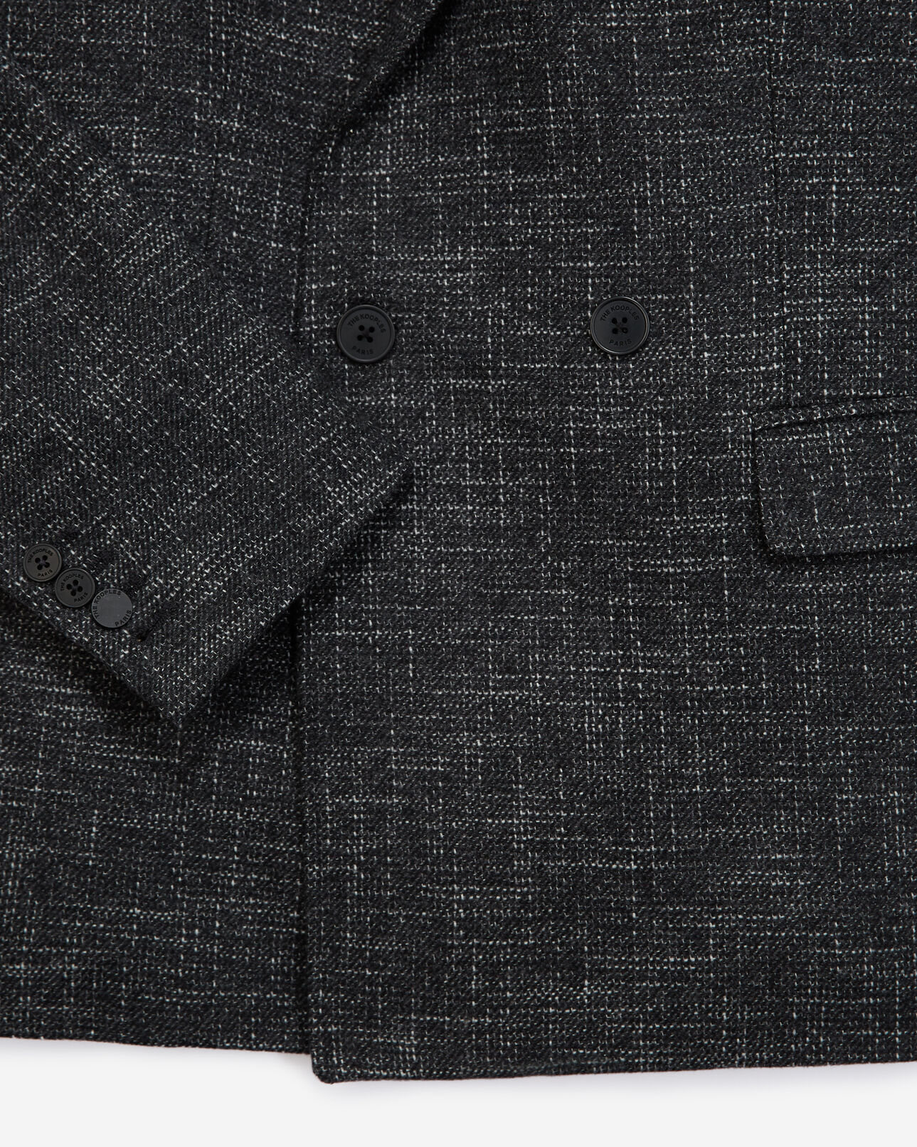 The Kooples MEN ANTHRACITE double-breasted flecked-effect grey jacket