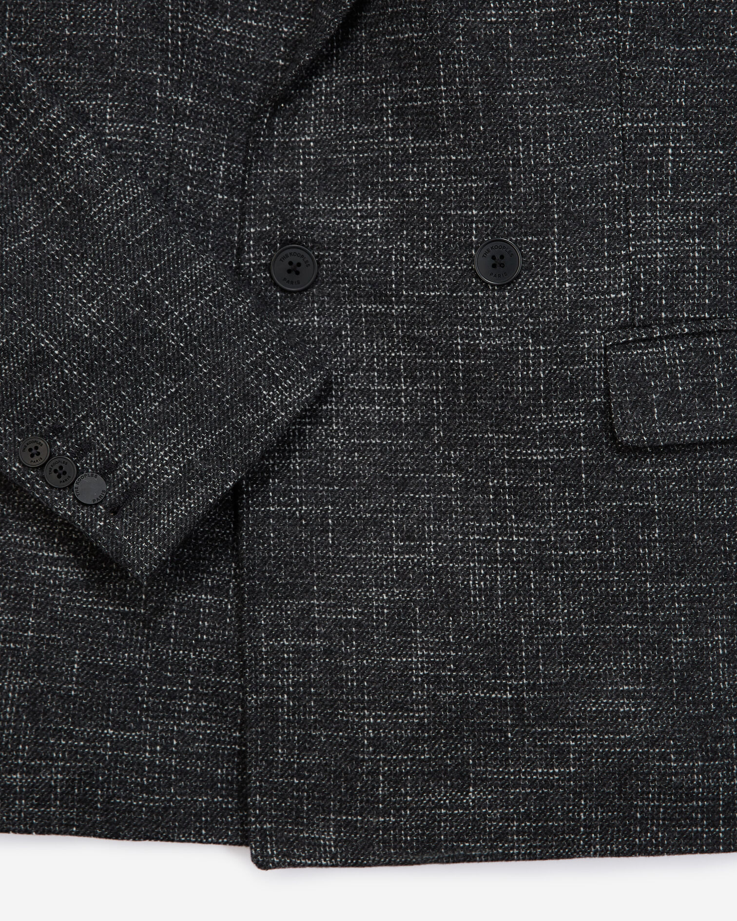 Double-breasted flecked-effect grey jacket, ANTHRACITE, hi-res image number null