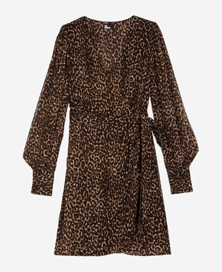 The Kooples DAMEN LEOPARD kurzes wickelkleid mit leopardenmuster