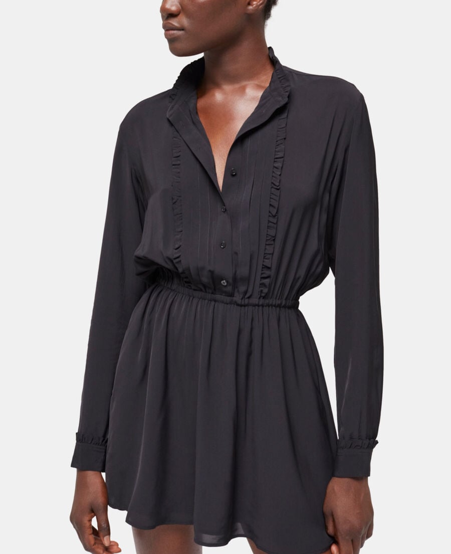 The Kooples FEMME BLACK robe courte décolletée noire