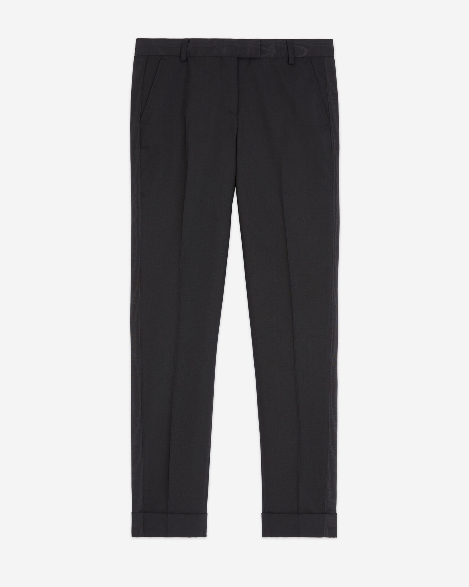 Black wool pants, BLACK, hi-res image number null