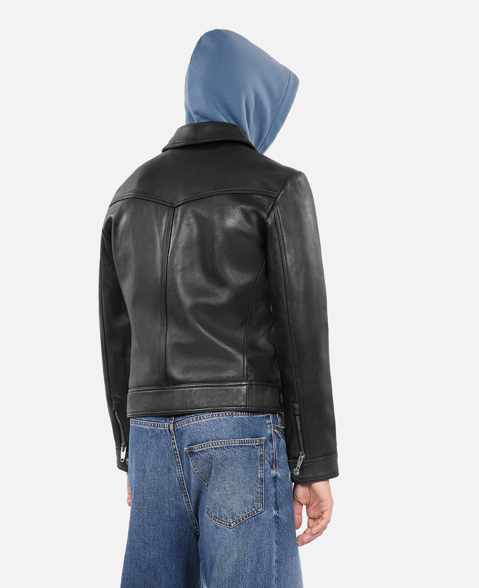 The Kooples MEN BLACK black leather jacket