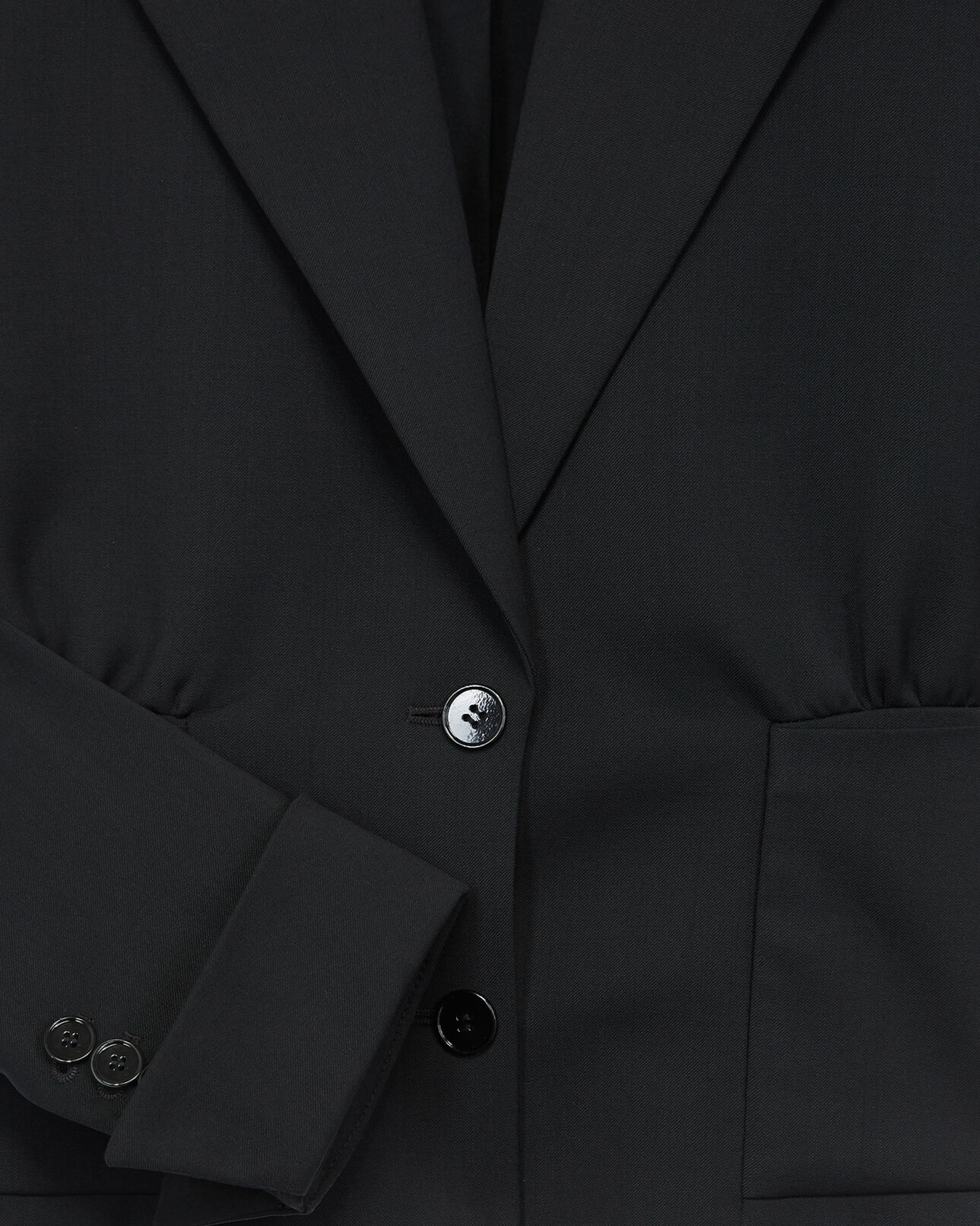 The Kooples WOMEN BLACK cropped formal black jacket