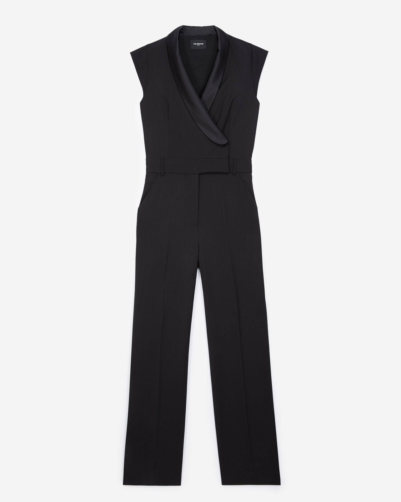 The Kooples FEMME BLACK combinaison noire laine façon smoking