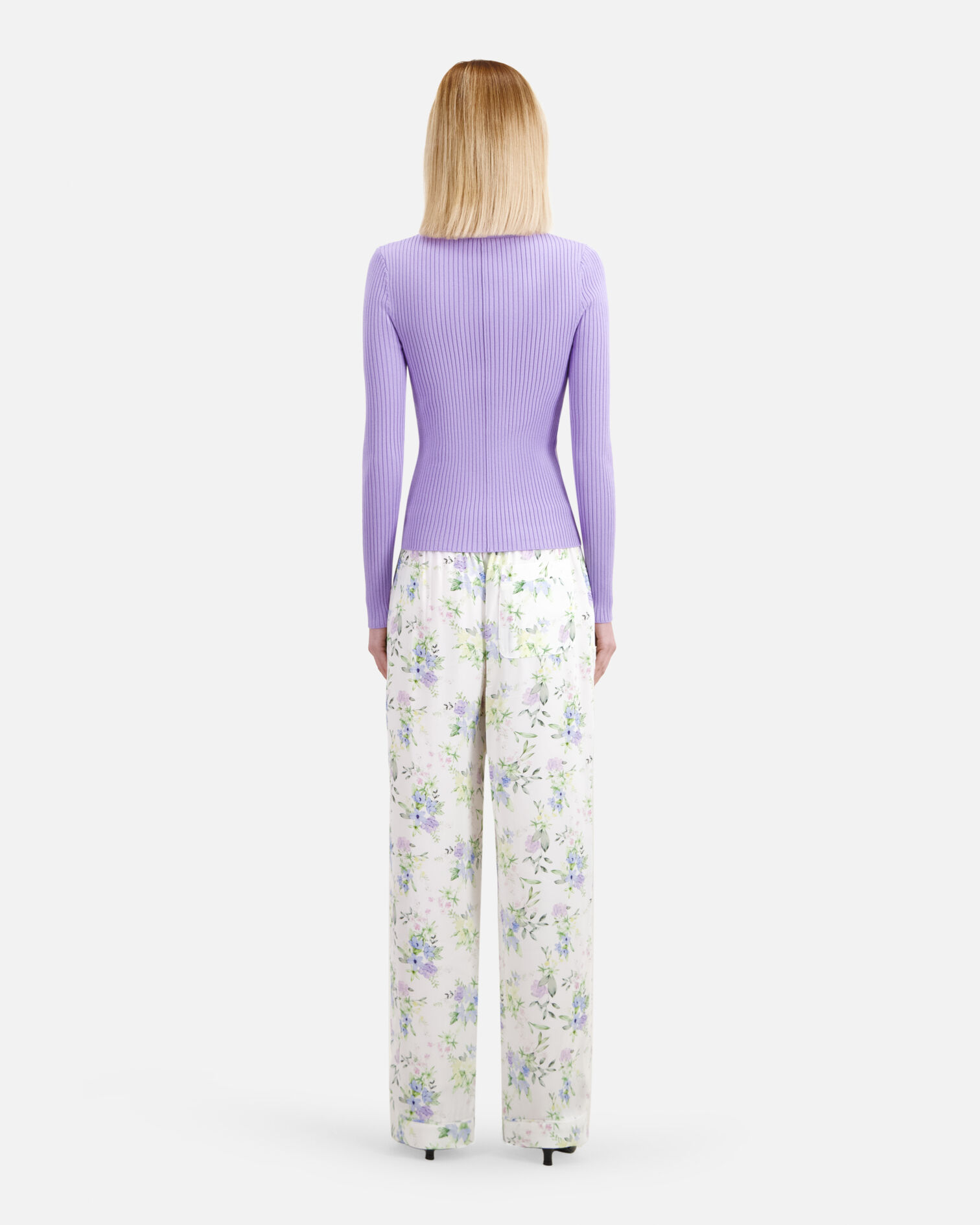 Lilac ribbed knit sweater, LIGHT PURPLE, hi-res image number null