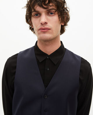 The Kooples HOMME DARK NAVY gilet de costume en laine bleu marine