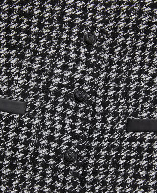 The Kooples F BLACK WHITE short black tweed jacket