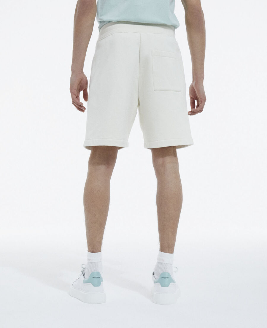 ecru fleece shorts with small logo