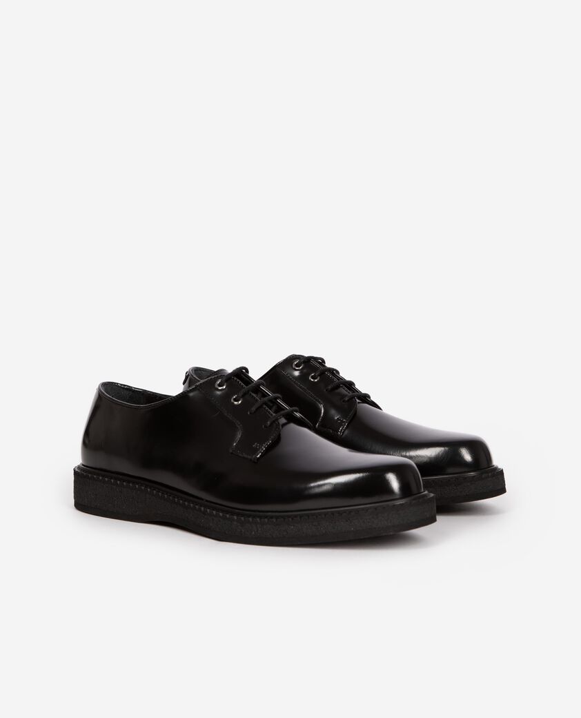 The Kooples HERREN BLACK derbys mit &ouml;sen aus schwarzem leder