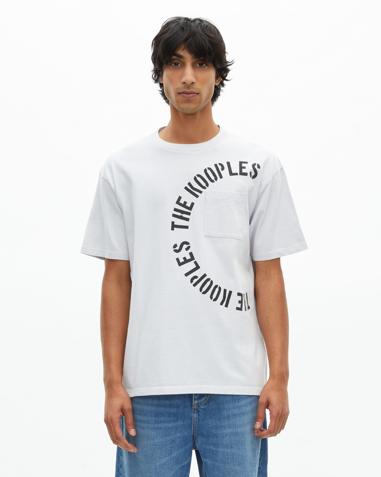 The Kooples H LIGHT GREY t-shirt with grey screen print