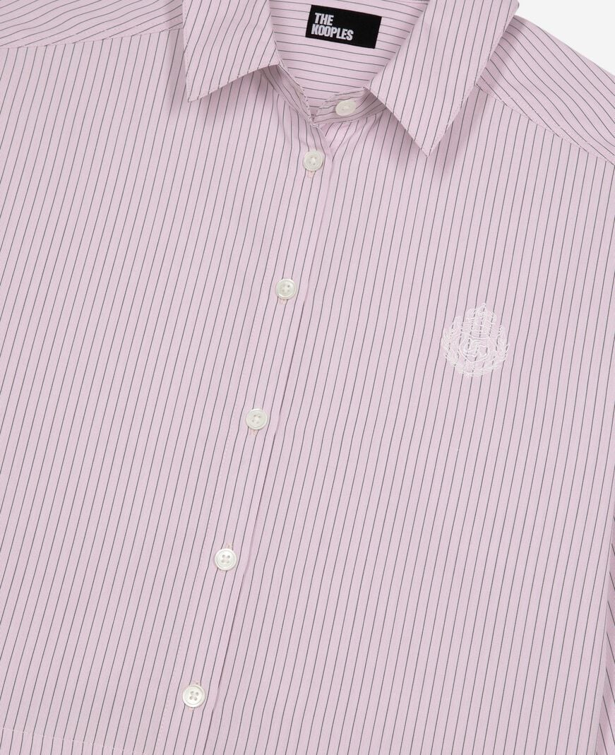 The Kooples WOMEN PINK BLACK pink poplin striped shirt