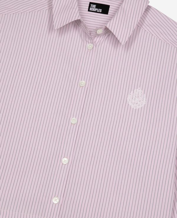 The Kooples WOMEN PINK BLACK pink poplin striped shirt