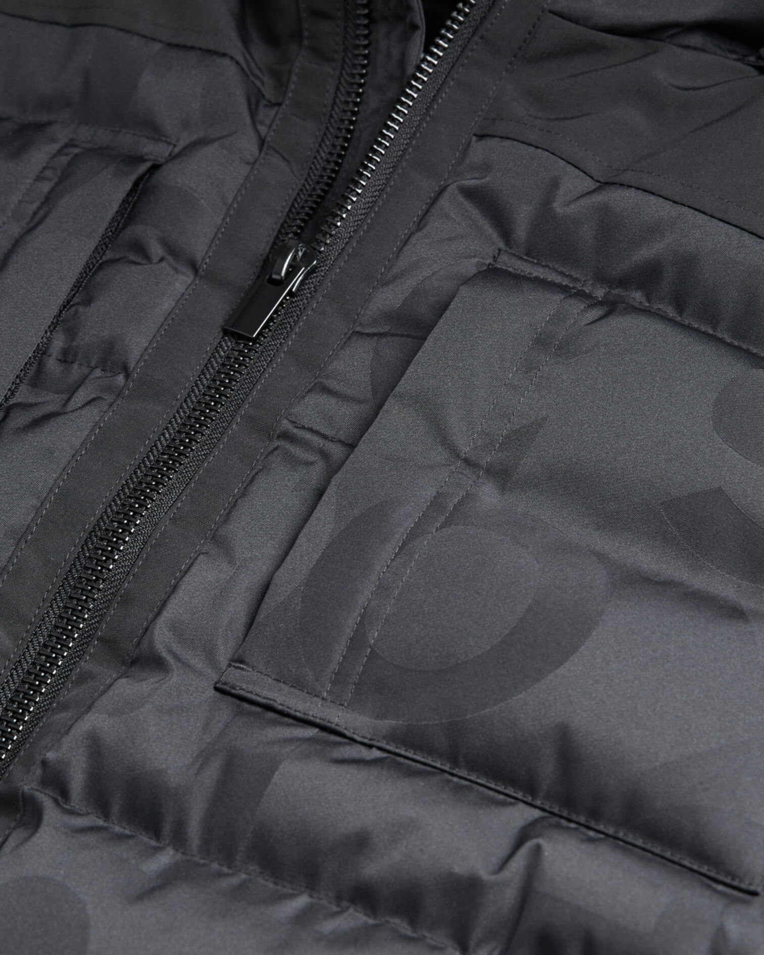 Black down jacket with The Kooples logo, BLACK, hi-res image number null