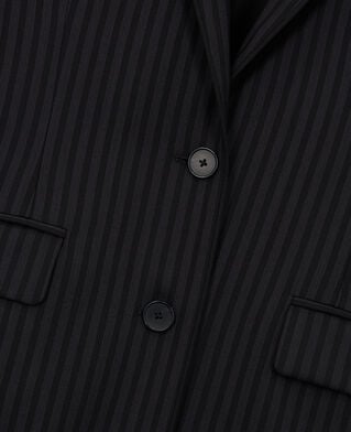 The Kooples WOMEN BLACK GREY striped wool suit jacket